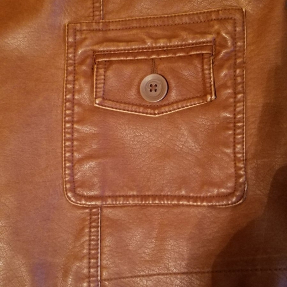 New With Tags Vintage Brown Leather Jacket/Blazer - Picture 2 of 7